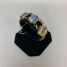 Load image into Gallery viewer, Vintage Wells 17 Jewels Gold Filled Watch on Sterling Lapis Bracelet (Needs Battery)
