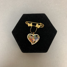 Load image into Gallery viewer, Vintage Cloisonne Heart Drop Pin
