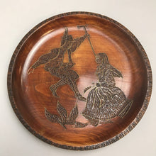 Load image into Gallery viewer, Vintage Hand Carved w Inlay Wood Plate Poland (10&quot;)

