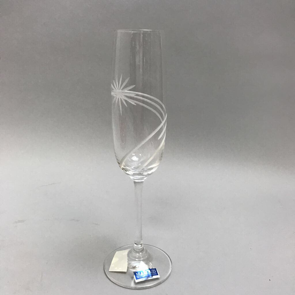 St. Louis 2000 Champagne flute with millefiori & 2000 in stem