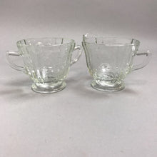 Load image into Gallery viewer, Vintage Clear Embossed Depression Glass Cream &amp; Sugar (3&quot;)
