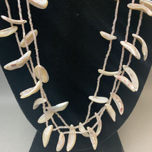 Load image into Gallery viewer, Mother of Pearl Chip Bead Triple Strand Necklace
