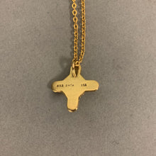 Load image into Gallery viewer, Vintage Metropolitan Museum of Art Gold Plated Garnet Migration Cross Necklace
