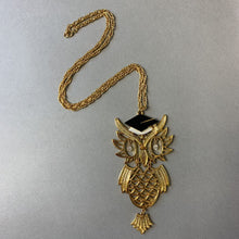 Load image into Gallery viewer, Vintage Articulated Owl w/ Graduation Cap Necklace
