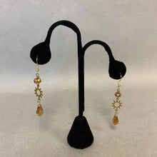 Load image into Gallery viewer, Mooncalf Handmade Golden Crystal Sun Drop Earrings
