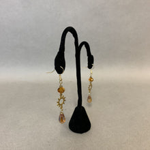 Load image into Gallery viewer, Mooncalf Handmade Golden Crystal Sun Drop Earrings
