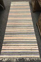 Load image into Gallery viewer, Pink, Blue &amp; Tan Rag Runner Rug (9&#39;4&quot;x3&#39;3&quot;)
