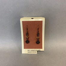 Load image into Gallery viewer, Handmade Antiqued Copper w/ Natural Stones Drop Earrings
