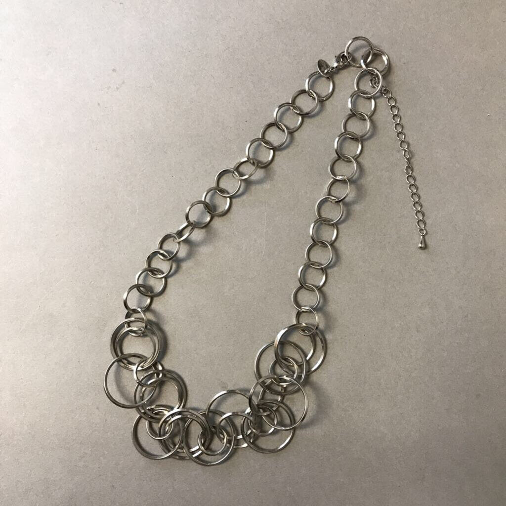 Lia Sophia Silvertone Interlocking Rings Necklace – Main  display picture 2