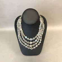Load image into Gallery viewer, Vintage Clear Iridescent Crystal Bead 4-Strand Necklace
