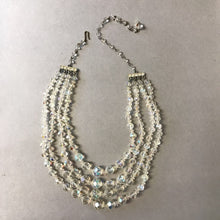 Load image into Gallery viewer, Vintage Clear Iridescent Crystal Bead 4-Strand Necklace
