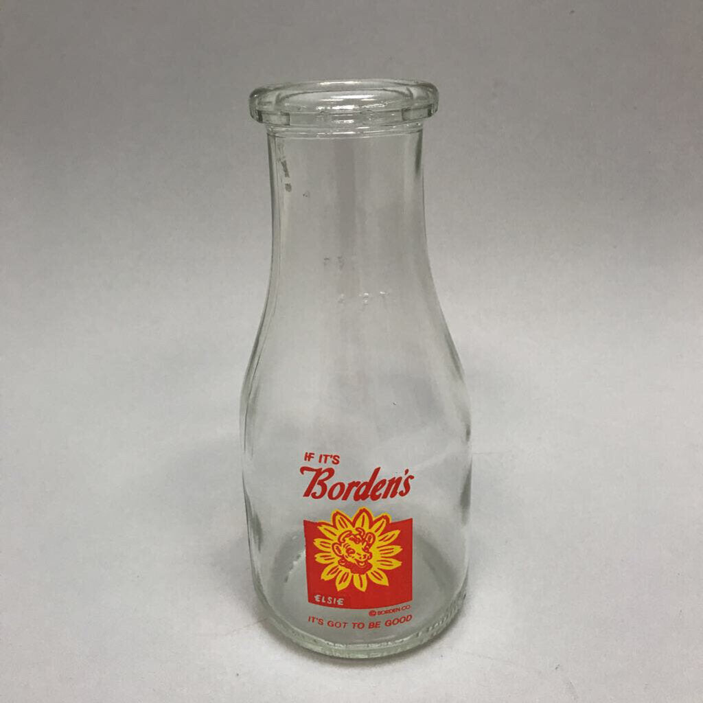 Vintage Milk Bottle Pint - Borden's w/ Elsie