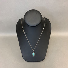 Load image into Gallery viewer, Mooncalf Handmade Silvertone Faux Turquoise Necklace
