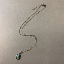 Load image into Gallery viewer, Mooncalf Handmade Silvertone Faux Turquoise Necklace
