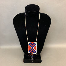 Load image into Gallery viewer, Native American Geometric Design Hand-Beaded Medallion Necklace (AS-IS)

