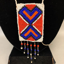 Load image into Gallery viewer, Native American Geometric Design Hand-Beaded Medallion Necklace (AS-IS)
