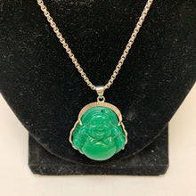 Load image into Gallery viewer, SJ Pearl Carved Agate Buddha Pendant on Chain
