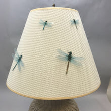 Load image into Gallery viewer, Vintage Table Lamp Wicker Base w Shade Dragonfly Accent (27)
