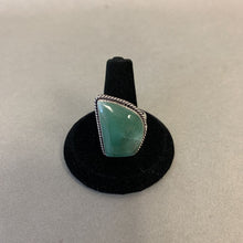 Load image into Gallery viewer, Silver Plated Jade Ring sz 10/Adjustable
