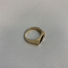 Load image into Gallery viewer, 10K Gold Black Stripe Inlay Ring sz 11.5 (10.3g)
