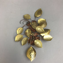 Load image into Gallery viewer, Vintage Brass &amp; Copper MCM Dogwood Blossoms Wall Decor (11&quot;)
