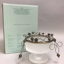 Load image into Gallery viewer, PartyLite Beaded Motion Frosted Glass Pedestal Pillar Candle Holder with Box (3.5&quot;x4&#39;)
