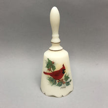 Load image into Gallery viewer, Fenton Christmas Cardinal Glass Bell, Hand-Painted by Sue Jackson 1994 (6.5&quot;)
