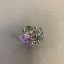 Load image into Gallery viewer, Sterling Pave Crystal Butterflies Statement Ring sz 9
