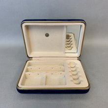 Load image into Gallery viewer, Vintage Royal Blue Velvet Gold Trim Jewelry Box (2x6x4&quot;)
