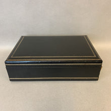 Load image into Gallery viewer, Vintage Phillipe for Swank Black Faux Leather Jewelry Box (3x10x7&quot;)
