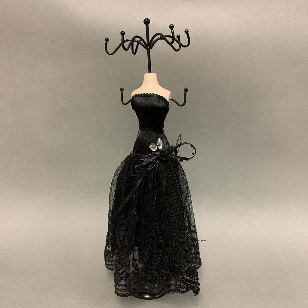 Dress Form w/ Black Sequin Dress Jewelry Holder (14.5