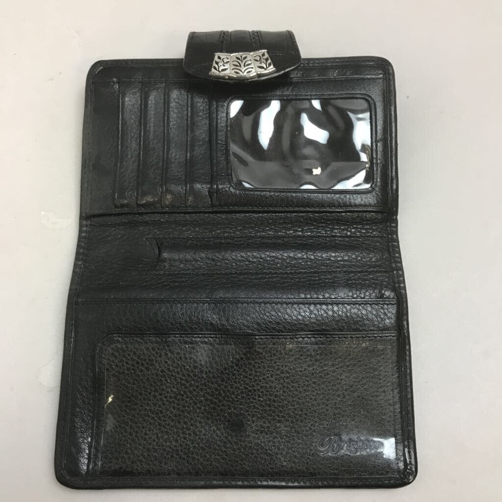 Brighton Black Leather Wallet Crocodile Style 4x7