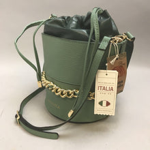 Load image into Gallery viewer, Anna Paola Sage Green Leather Bucket Purse NWT (7x10)
