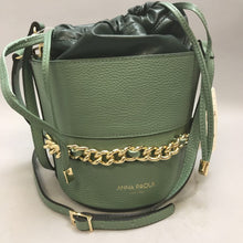 Load image into Gallery viewer, Anna Paola Sage Green Leather Bucket Purse NWT (7x10)
