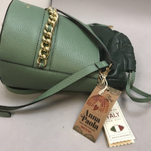 Load image into Gallery viewer, Anna Paola Sage Green Leather Bucket Purse NWT (7x10)
