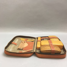 Load image into Gallery viewer, Vintage Pigskin Leather Faux Wood Celluloid Travel Case (10x7)
