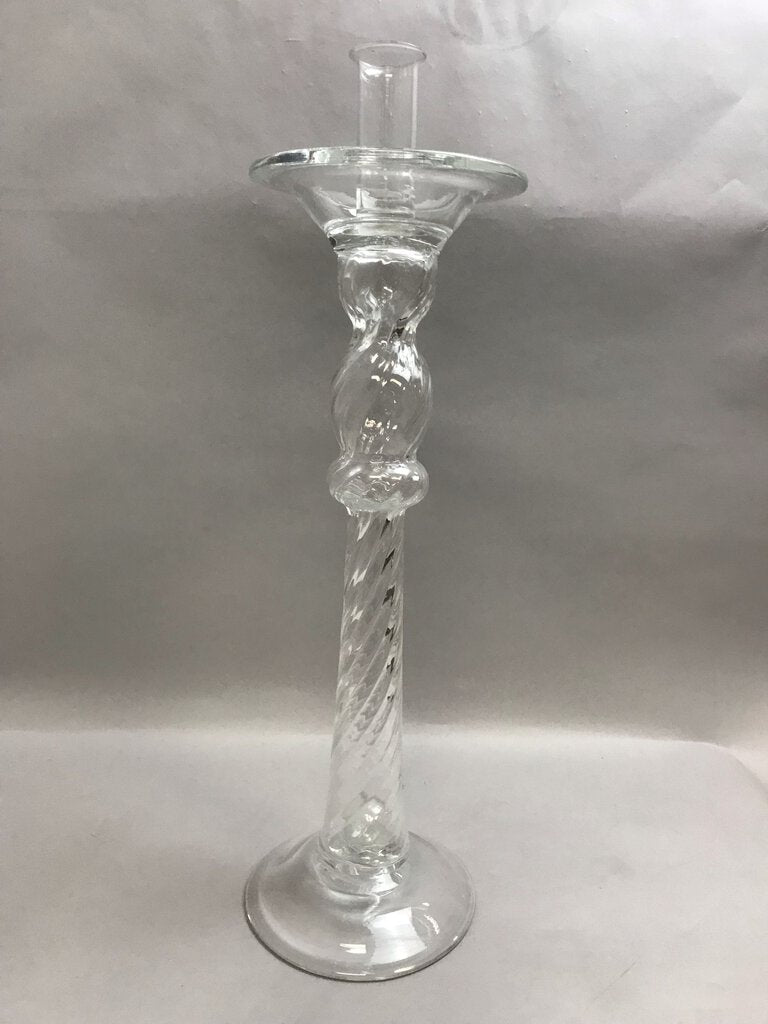 Twisted Glass Candlestick Holder (24.5