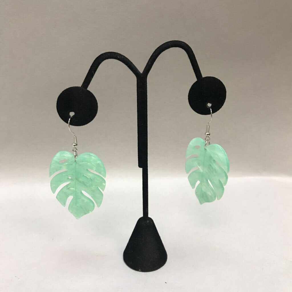 Mooncalf Handmade Resin Monstera Leaf Earrings