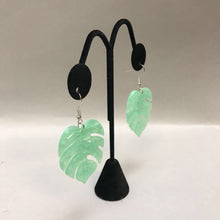 Load image into Gallery viewer, Mooncalf Handmade Resin Monstera Leaf Earrings
