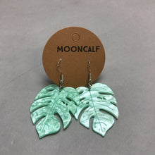 Load image into Gallery viewer, Mooncalf Handmade Resin Monstera Leaf Earrings
