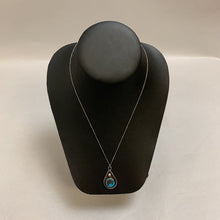Load image into Gallery viewer, Sterling Turquoise Teardrop Pendant on 22&quot; Chain
