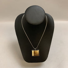 Load image into Gallery viewer, Versions Sterling Bone &amp; Wood Geometric Pendant w/ 16&quot; Rope Chain
