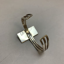Load image into Gallery viewer, Versions Sterling Bone &amp; Wood Geometric Cuff Bracelet
