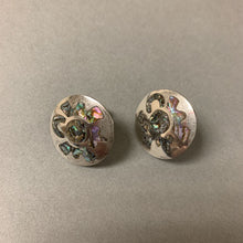 Load image into Gallery viewer, Mexican Sterling Abalone Inlay Screw Earrings
