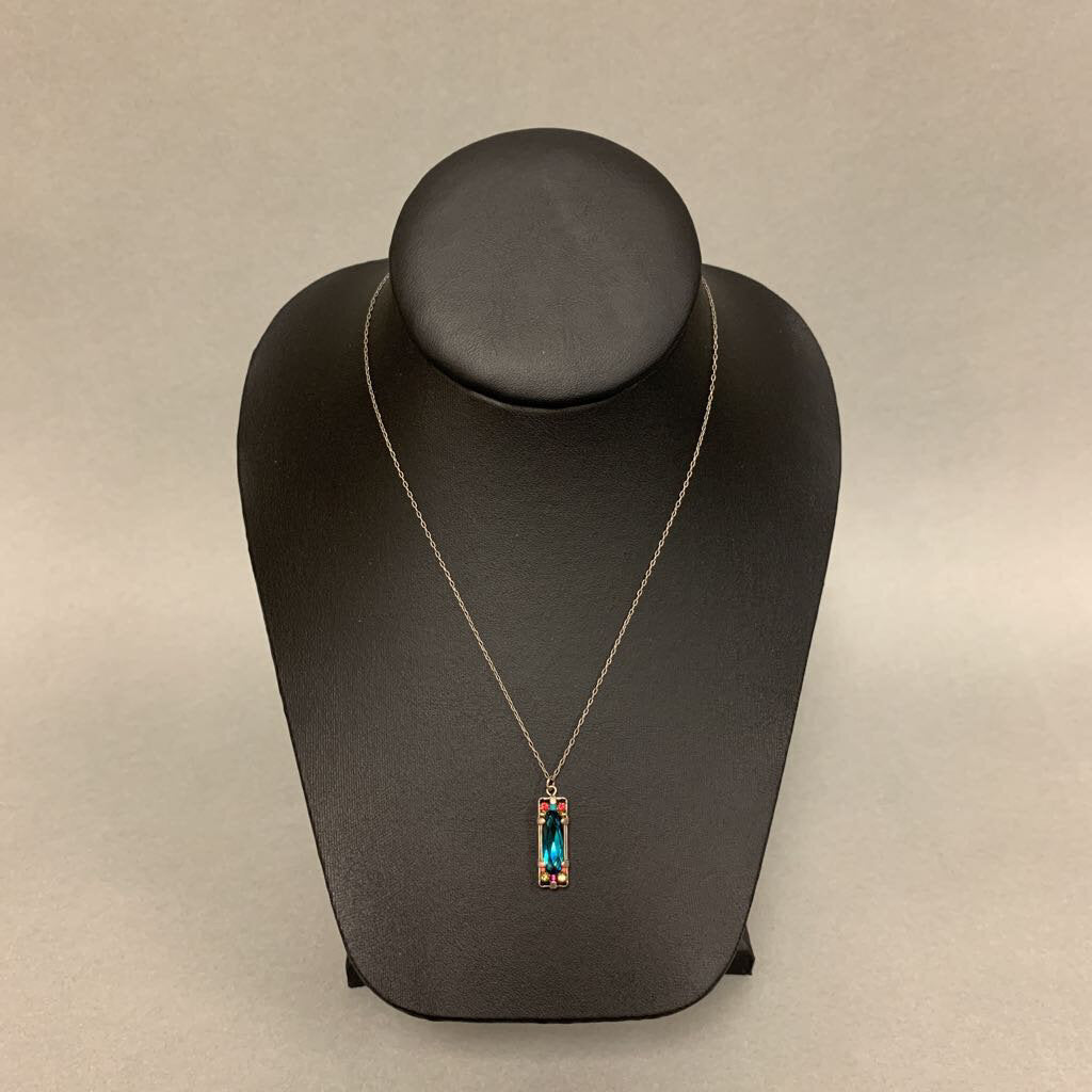 Firefly Jewelry Teal Crystal Mosaic Necklace