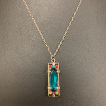 Load image into Gallery viewer, Firefly Jewelry Teal Crystal Mosaic Necklace
