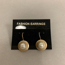 Load image into Gallery viewer, Anne Klein Brushed Gold Faux Pearl Earrings
