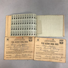 Load image into Gallery viewer, Vintage Bag of 4 War Ration Books No, 3 &amp; Ration Book Four
