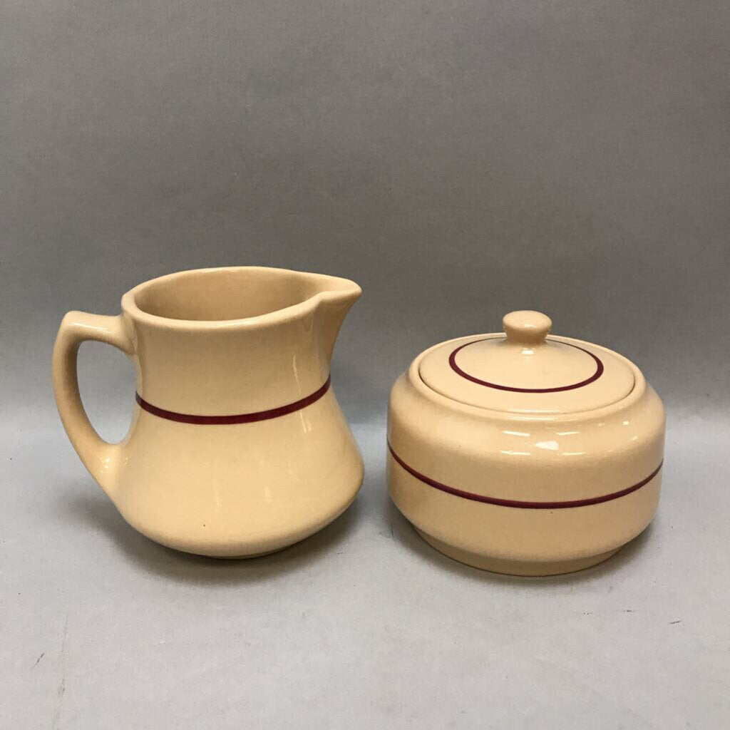 Vintage Red Striped Creamer (4