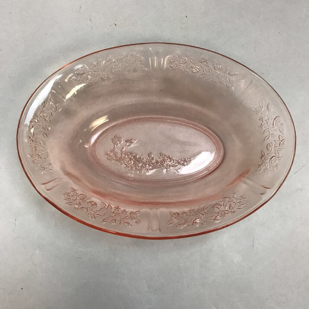 Federal Glass Sharon Rose Pink Vegetable Serving Bowl (9.5x7)
